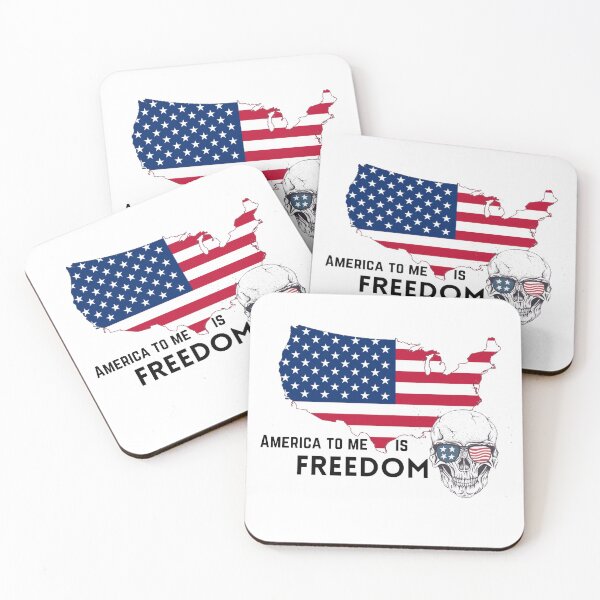 Item preview, American flag with skeleton head designed and sold by deejadesign.