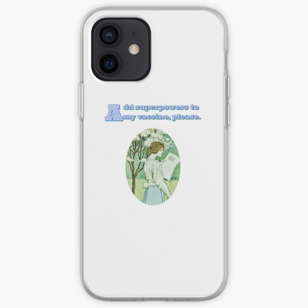 Add superpowers to my vaccine, please- With a leaf from an old book iPhone Soft Case