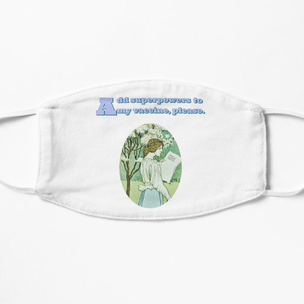 Add superpowers to my vaccine, please- With a leaf from an old book Flat Mask