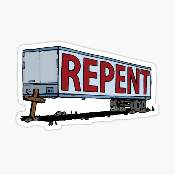 Repent Cross Trailer Sticker