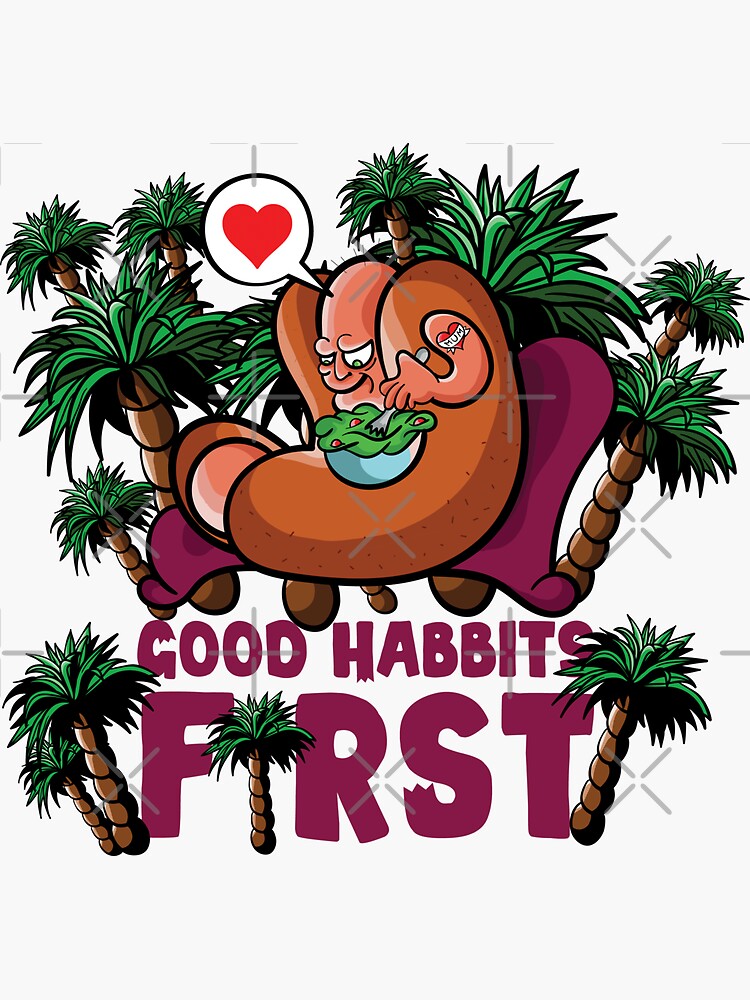 Thumbnail 3 of 3, Sticker, Good habits first designed and sold by artztur.