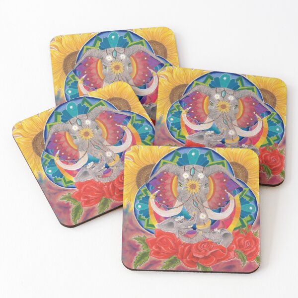 Item preview, Elephant Family Mandala wifh Background designed and sold by Brindi-Young.