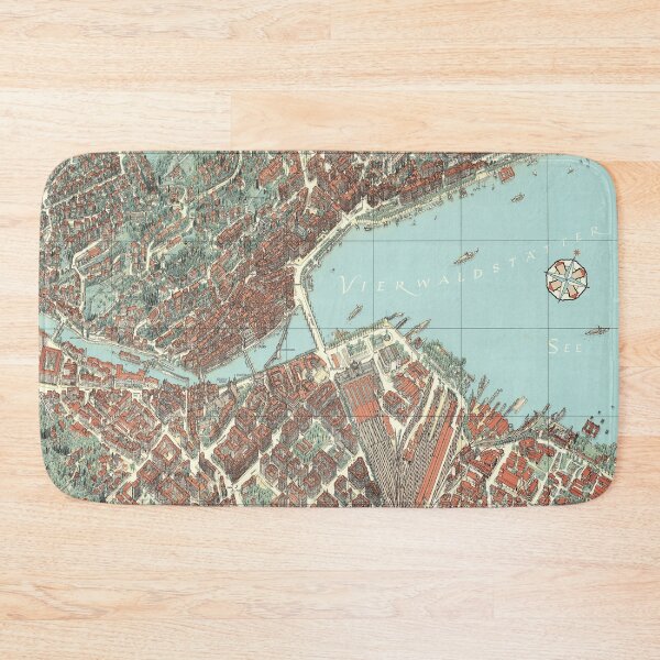 Item preview, Vintage Map of Lucerne, Switzerland designed and sold by Gin Neko.