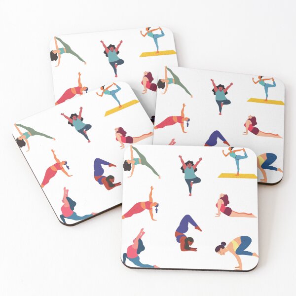 Item preview, DIFFERENT YOGA STRETCHES COLORFUL WOMEN designed and sold by billionairebrnd.