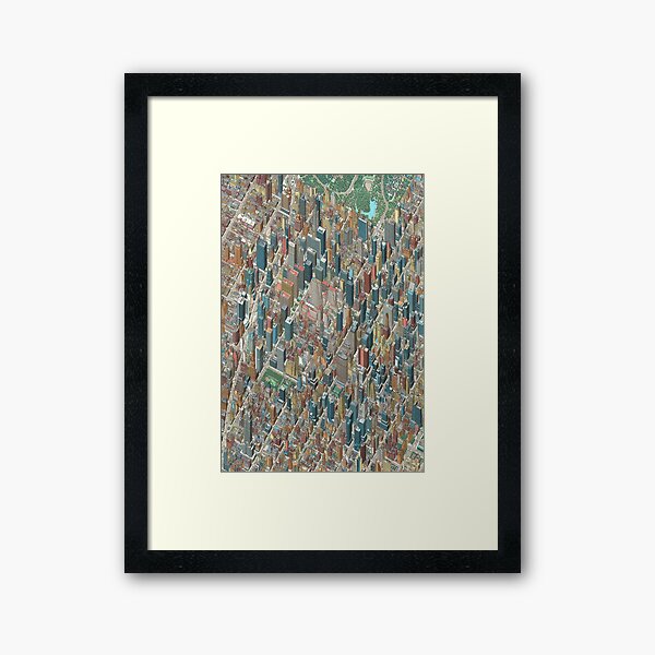 Map of Midtown Manhattan New York City Framed Art Print