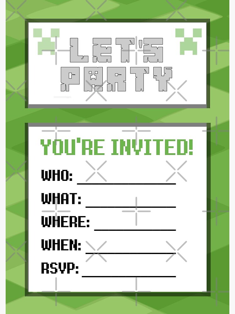 FREE Printable Minecraft Birthday Invitation Template – UPDATE