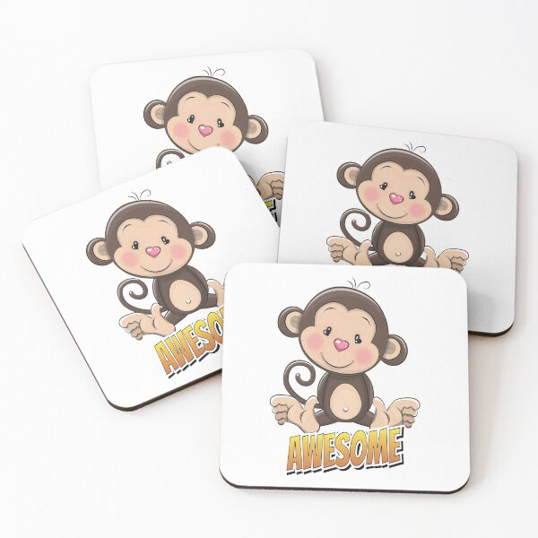 Item preview, Monkey Awesome Cute Kawaii Cartoon designed and sold by FiveNiches.