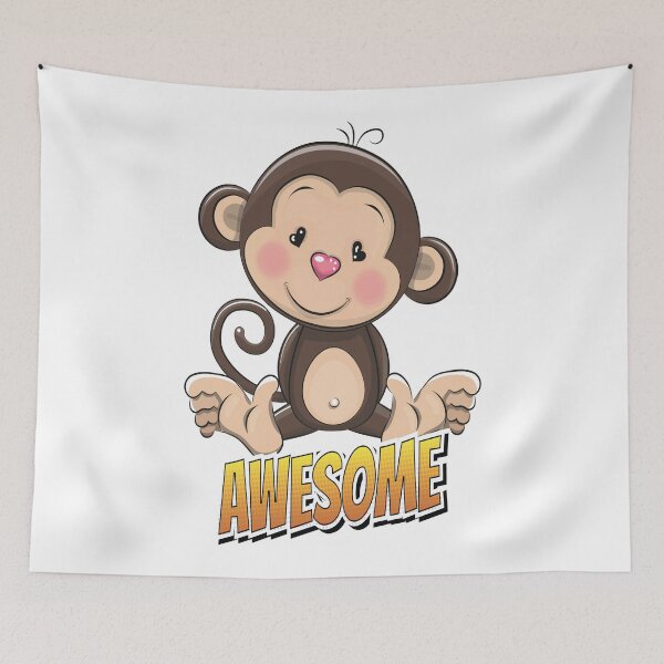 Item preview, Monkey Awesome Cute Kawaii Cartoon designed and sold by FiveNiches.