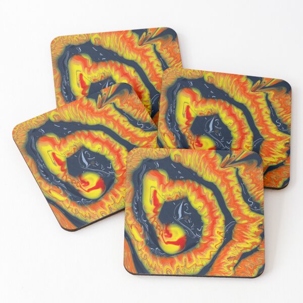 Item preview, Rings of yellow orange and black and red designed and sold by LittleBirdInk.