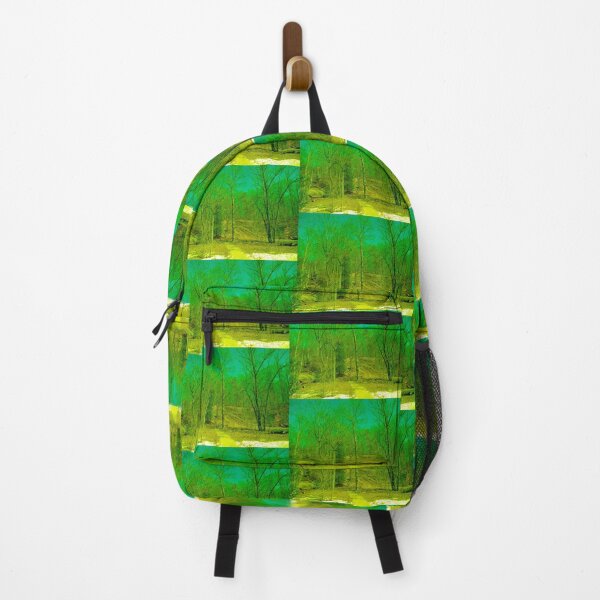 Green Trees Teal Sky Backpack