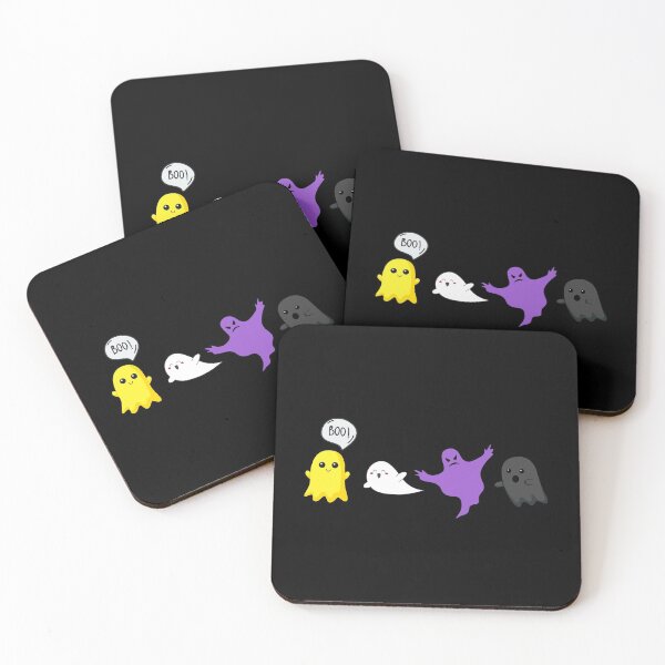 Item preview, Cute Halloween Ghosts. Nonbinary Pride designed and sold by Subtle Pride Shop.