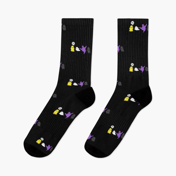 Item preview, Cute Halloween Ghosts. Nonbinary Pride designed and sold by Subtle Pride Shop.