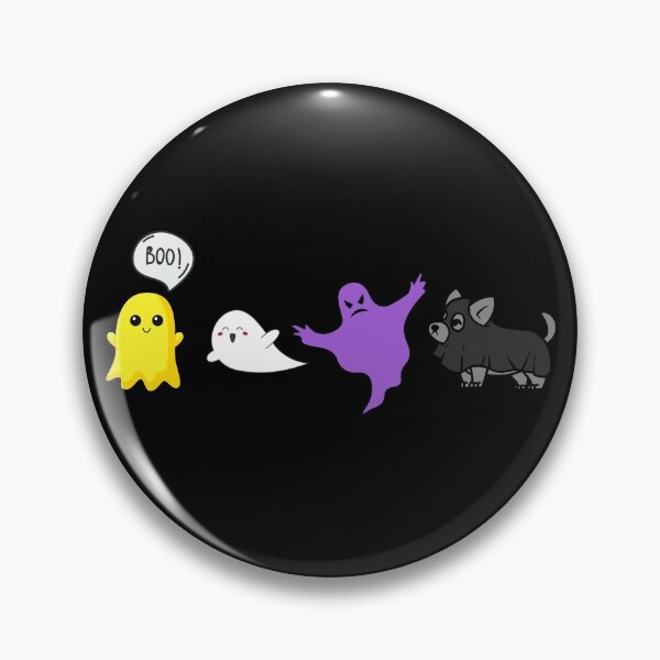 Item preview, Halloween Ghosts and Dog. Nonbinary Pride designed and sold by Subtle Pride Shop.