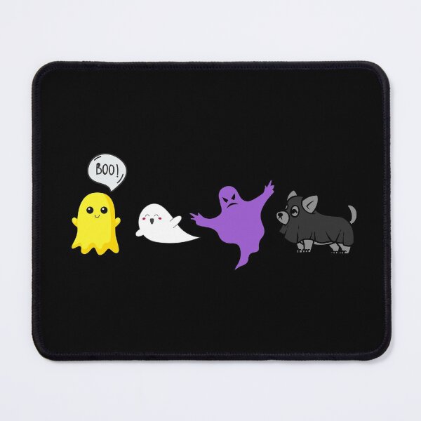 Item preview, Halloween Ghosts and Dog. Nonbinary Pride designed and sold by Subtle Pride Shop.