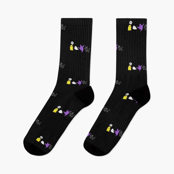 Item preview, Halloween Ghosts and Dog. Nonbinary Pride designed and sold by Subtle Pride Shop.