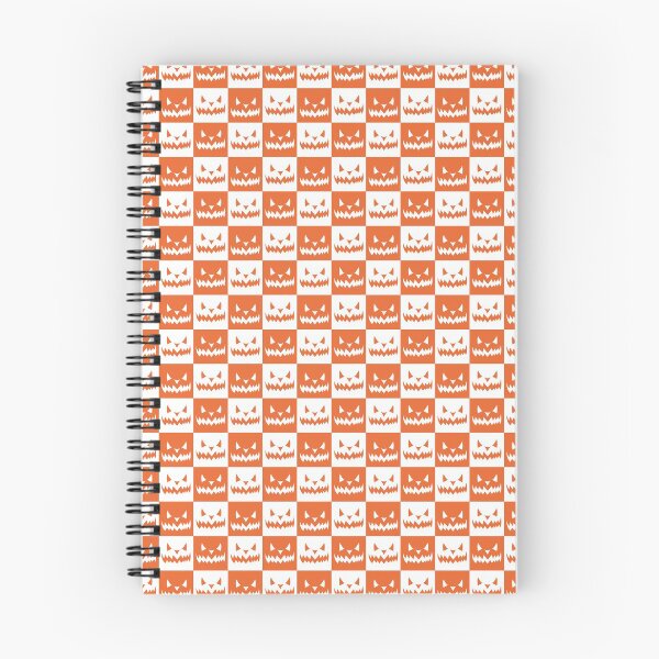 Item preview, Checkered Orange and white scary face Pattern | Halloween Cute and spooky face Pattern | Halloween decor and gifts designed and sold by Violet Treasures.
