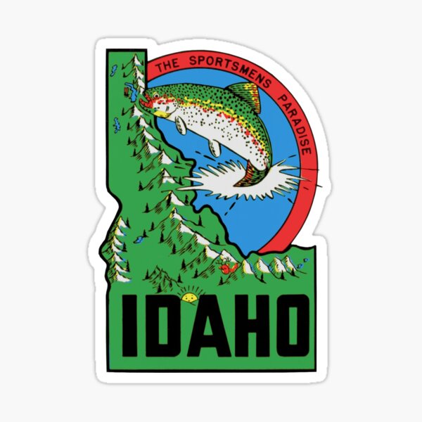 Idaho ID State Vintage Travel Fishing Decal Sticker