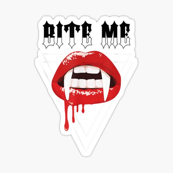 Sexy Lips Vampire Bite T Shirt Sticker By Mccallopgirl Redbubble 8922