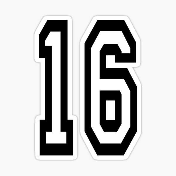 Number 16. Team. Sports. Sixteen. Sixteenth. 16Th. Sweet Sixteen. Competition. Sticker Sticker