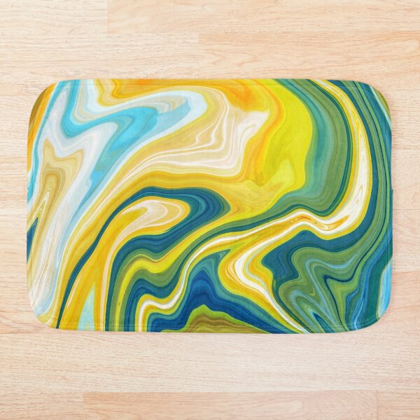 Abstract liquid marble design Bath Mat