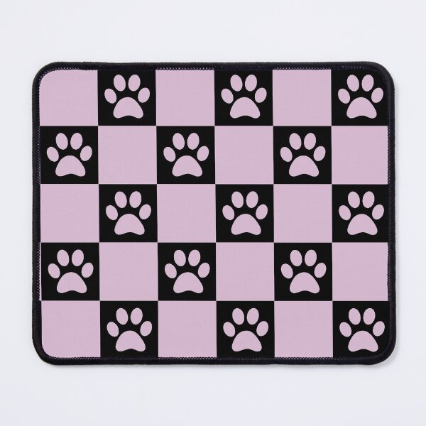 Item preview, Checkered light lavender and black dog paw print pattern 1 | Cute Gifts for dog mom, dog dad, dog lover and dog owner  designed and sold by Violet Treasures.