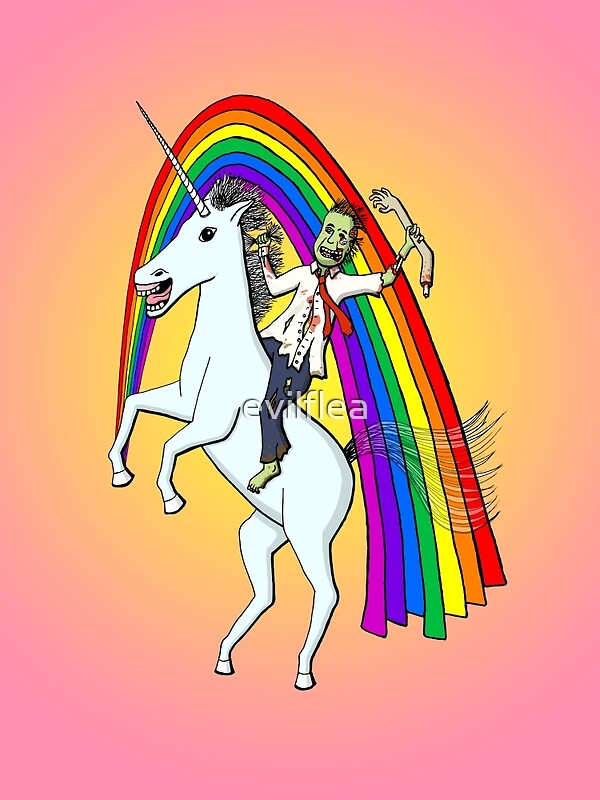 "Zombie Riding A Unicorn" Greeting Cards by evilflea | Redbubble