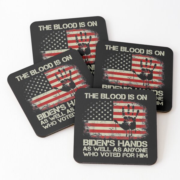 Item preview, Vintage American Flag Handprint Biden Blood On His Hands designed and sold by gregorylbond.