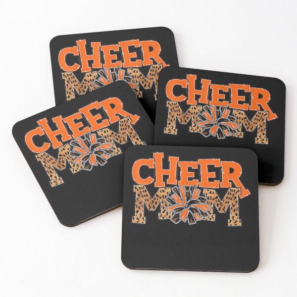Item preview, Cheer Mom Leopard with Orange and Black Pom Poms designed and sold by pinkard.