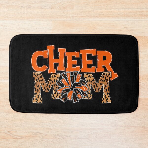 Item preview, Cheer Mom Leopard with Orange and Black Pom Poms designed and sold by pinkard.