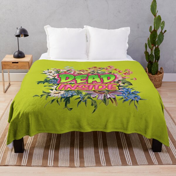 Item preview, Dead Inside - Ironically Cheerful Happy Beautiful Colorful Flowers Deadpan - Key Lime Pie designed and sold by johnta17.