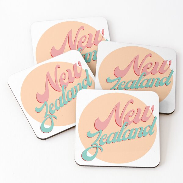 Item preview, New Zealand Circle Sticker - Groovy Mint, Rose and Orange Aesthetic designed and sold by MorganMcG.