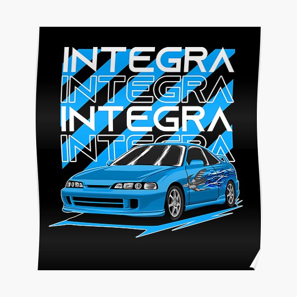 Acura Integra Blue Mia Poster