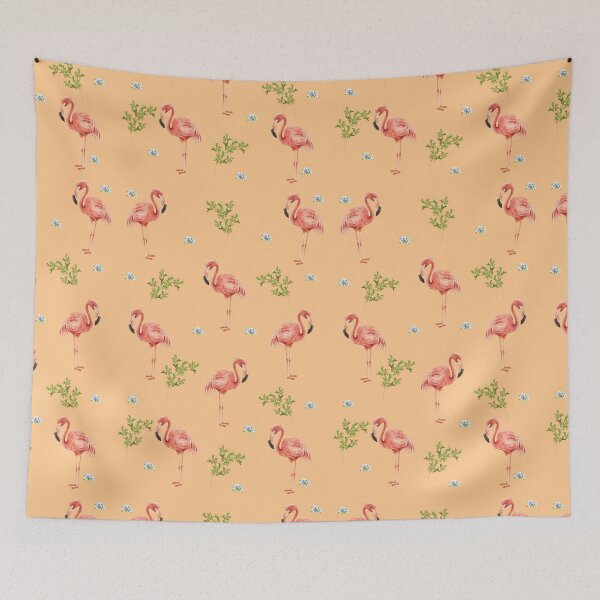 Item preview, Flamingos on Peach Background designed and sold by TheLaundryLady.