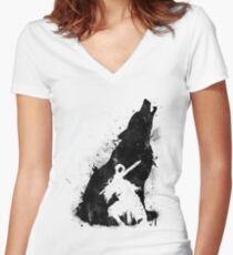 Abyss Warrior VERSION BLACK Women's Fitted V-Neck T-Shirt