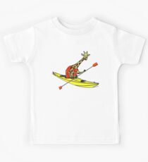 Giraffe Sea Kayaking Kids Tee