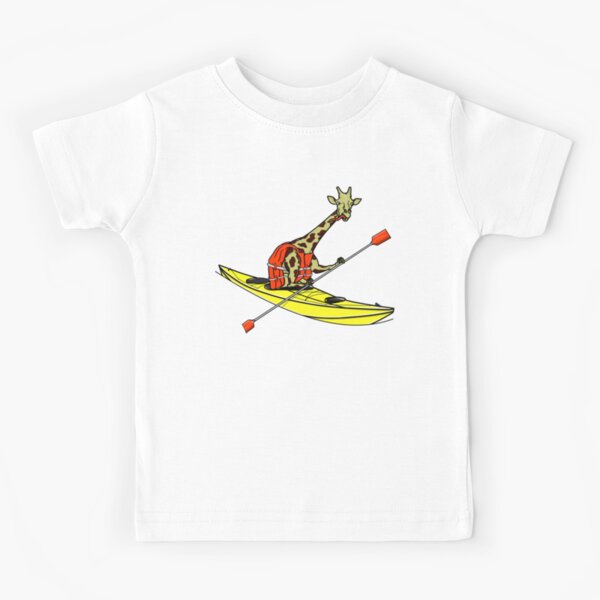 Giraffe Sea Kayaking Kids T-Shirt