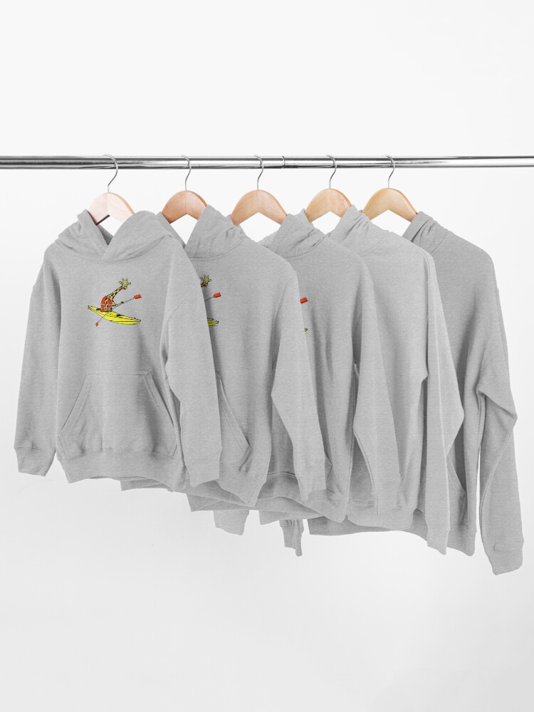 Alternate view of Giraffe Sea Kayaking Kids Pullover Hoodie