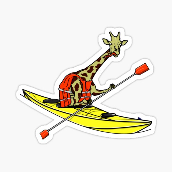 Giraffe Sea Kayaking Sticker