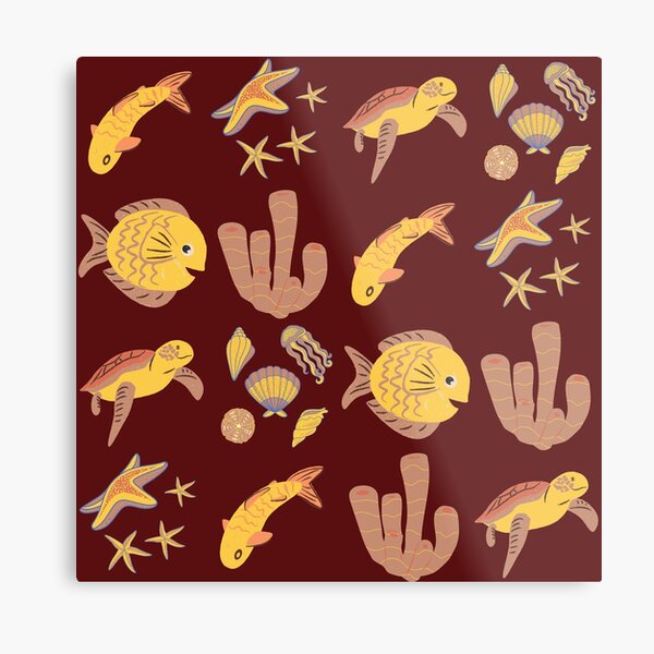 Sea creature Pattern Metal Print