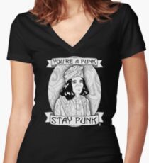 Stay Punk Women's Fitted V-Neck T-Shirt
