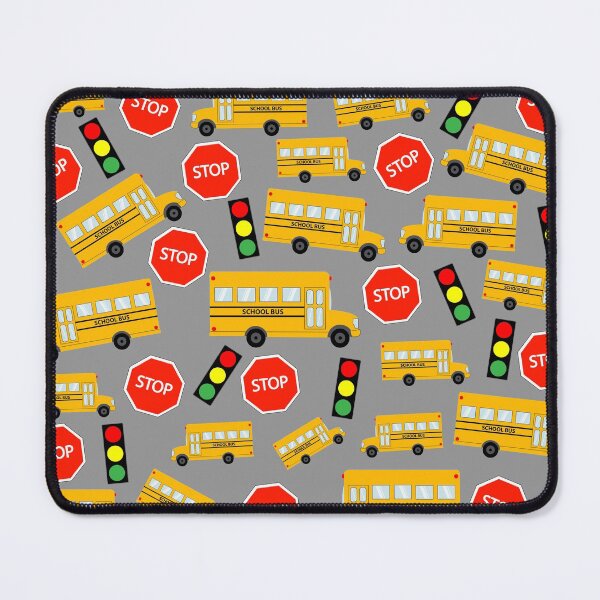 Item preview, Yellow School Bus Stop Sign Traffic Lights Pattern designed and sold by idovedesign.