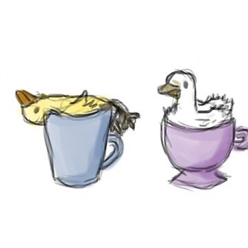 Artwork thumbnail, Teacup Ducks; Cute tiny animals in cups and mugs by egillustrations