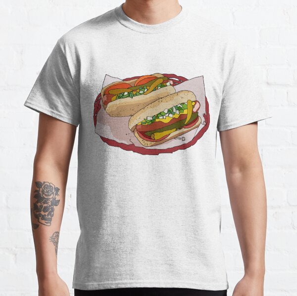 MuzeMerch - Chicago Ballgame Hotdog Long-Sleeved T-Shir