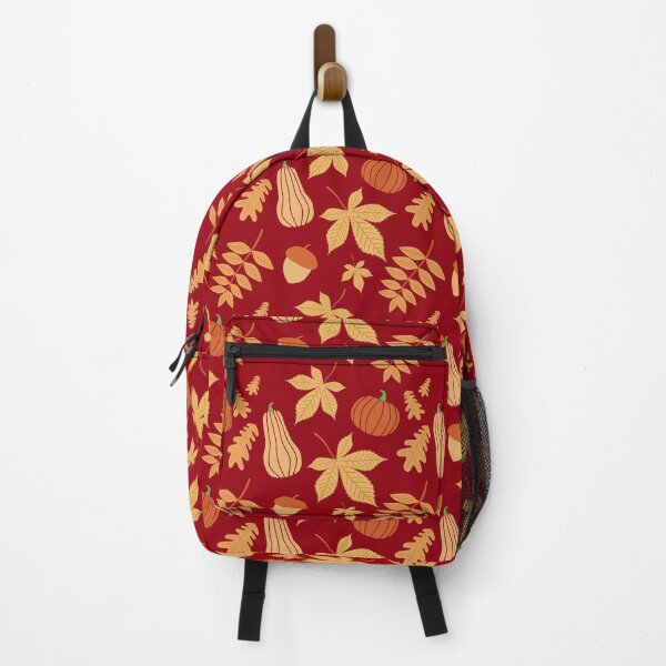 Item preview, Pumpkin Squash Acorn Autumn Leaves Dark Red designed and sold by cashewdays.