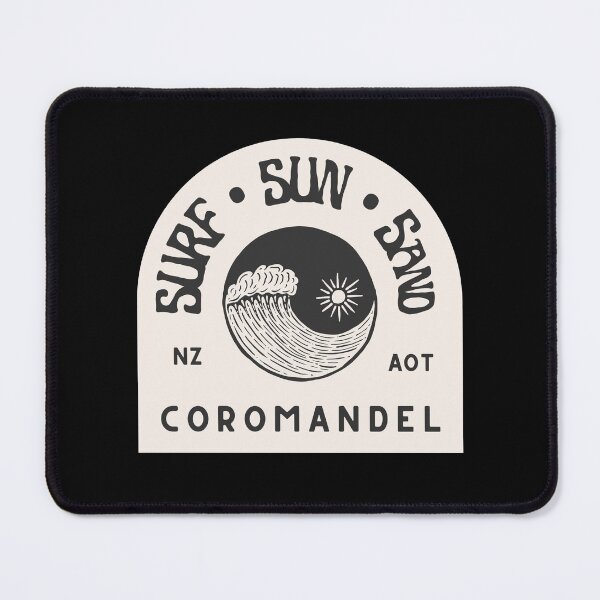 Item preview, Coromandel - Surf • Sun • Sand retro vintage aesthetic sticker design designed and sold by MorganMcG.