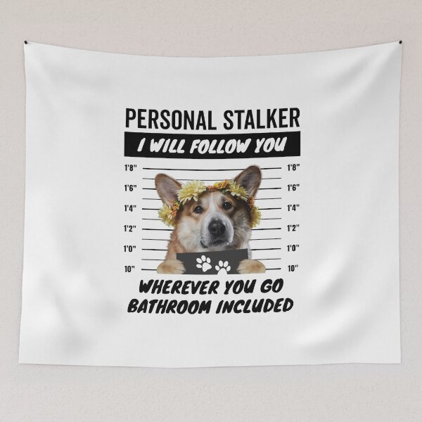 Item preview, The Disapproving Stalker of the Corgis – Furry Corgi designed and sold by More Cute Dogs.