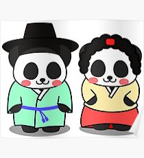 Panda Korean Lover Poster