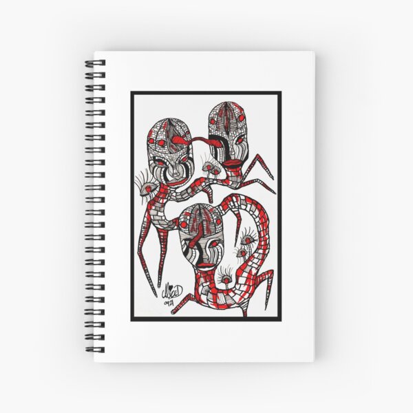 weird bizarre mind worm creatures Spiral Notebook