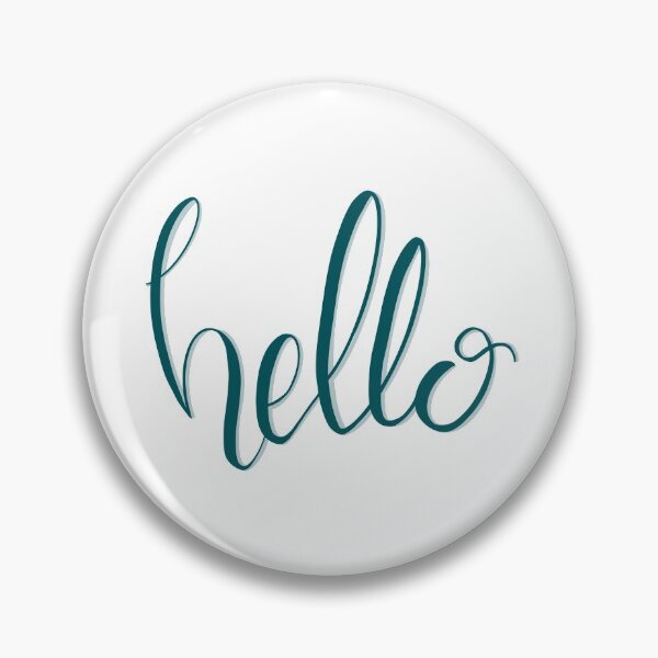 Item preview, Dark green aqua calligraphy hello designed and sold by -Lily-Anne-.