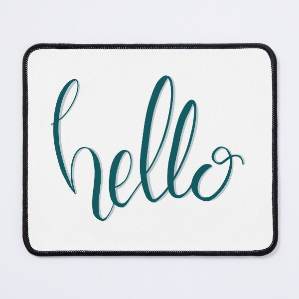 Item preview, Dark green aqua calligraphy hello designed and sold by -Lily-Anne-.